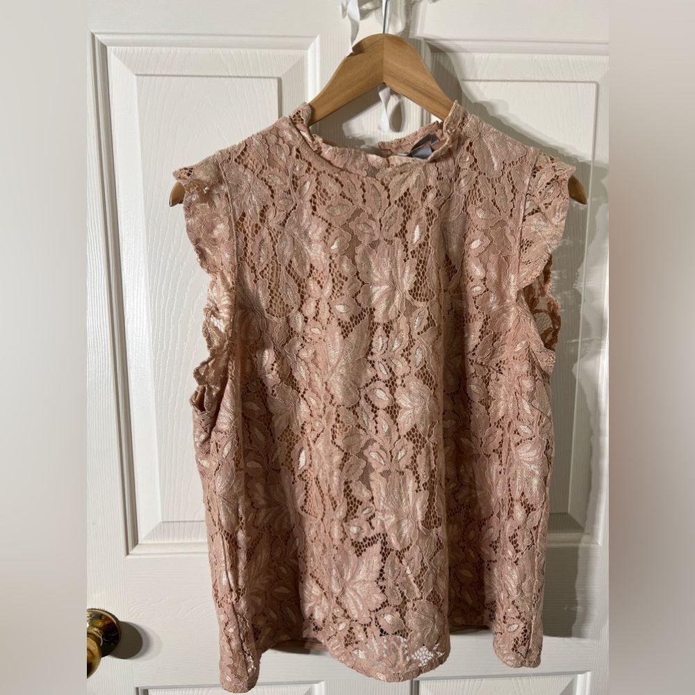 PEACH Lace blouse size L